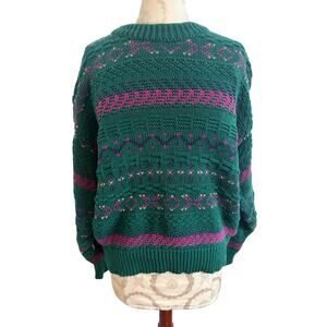 Shenandoah Vintage 100% Cotton Oversized Crewneck Cable Knit Sweater XL